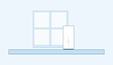 Huawai B618 - Step 1 Illustration of a modem next to a window