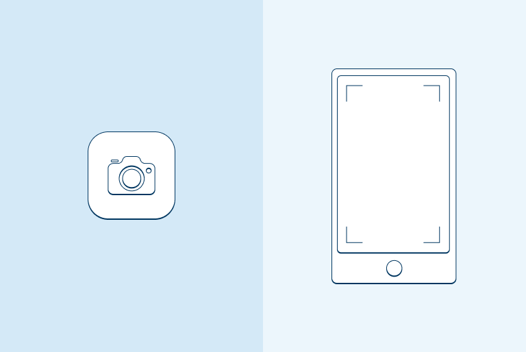 Huawei B618 advanced settings - connect with QR code - step 1 illustration of the camera app on a smartphone