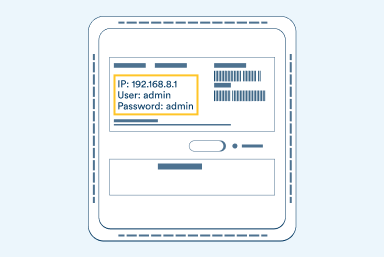 Huawei B618 advanced settings - accessing modem - step 3 Illustration of base of modem