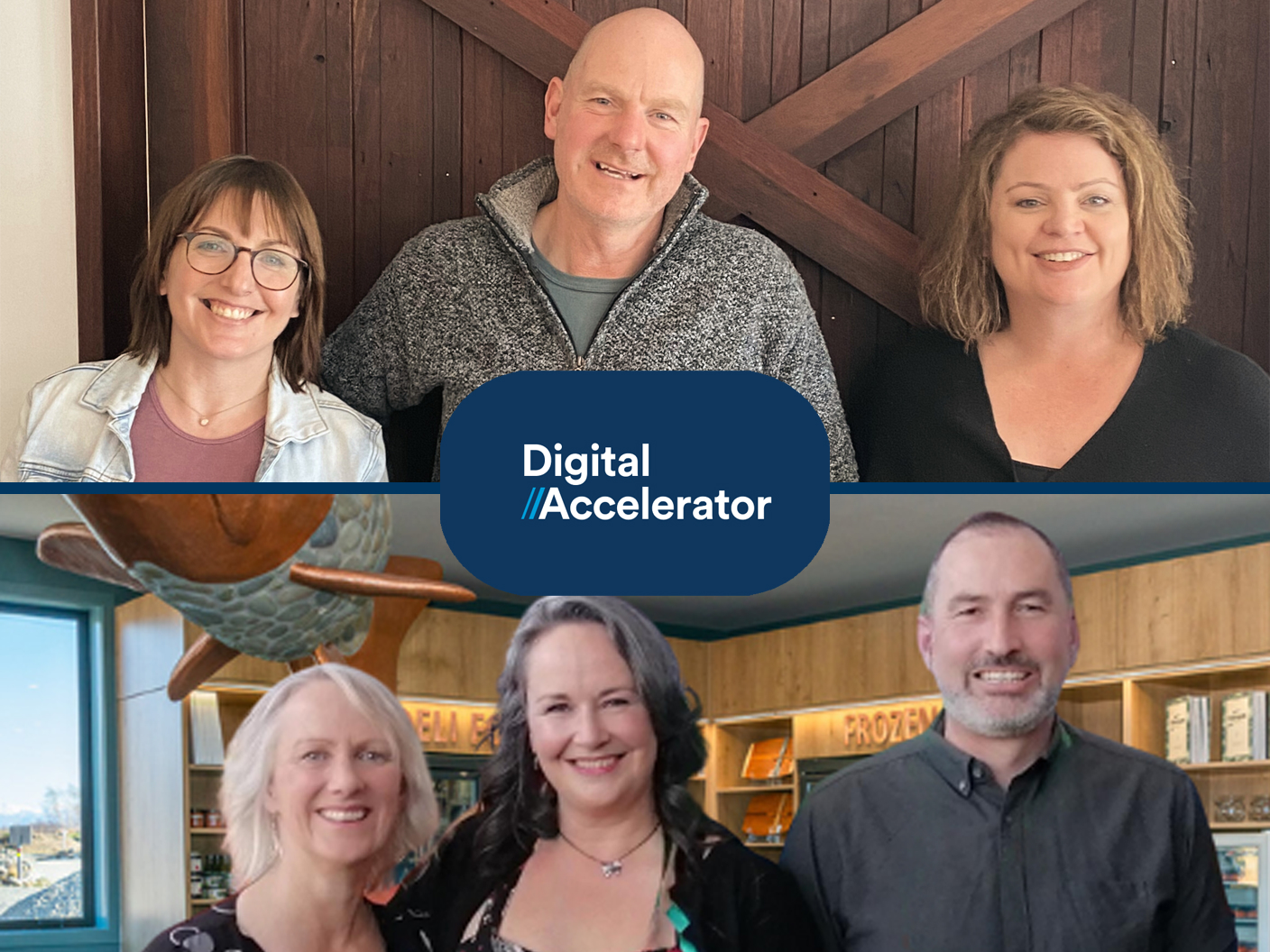 media release - digital accelerator winners photos of the winners of the digital accelerator winners smiling at the camera