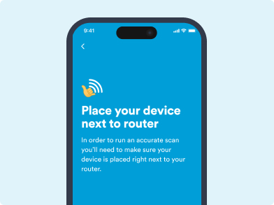 Troubleshooting Broadband App - Scanning Image of the broadband app preparing to scan the router