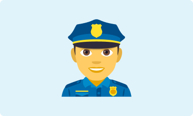 Police Officer Emoji Emoji of a police officer on a light blue background