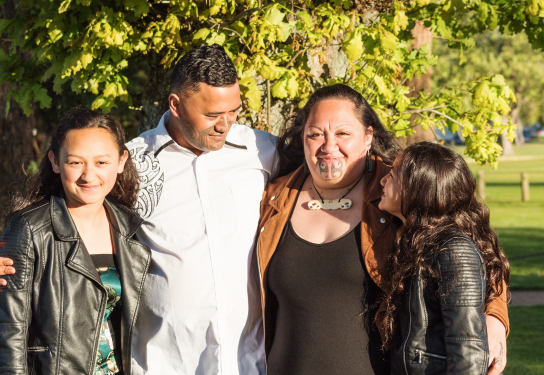 Case Study - Wellington Boys’ and Girls’ Institute - Image Photo of a Maori family with a mother, father and two daughters