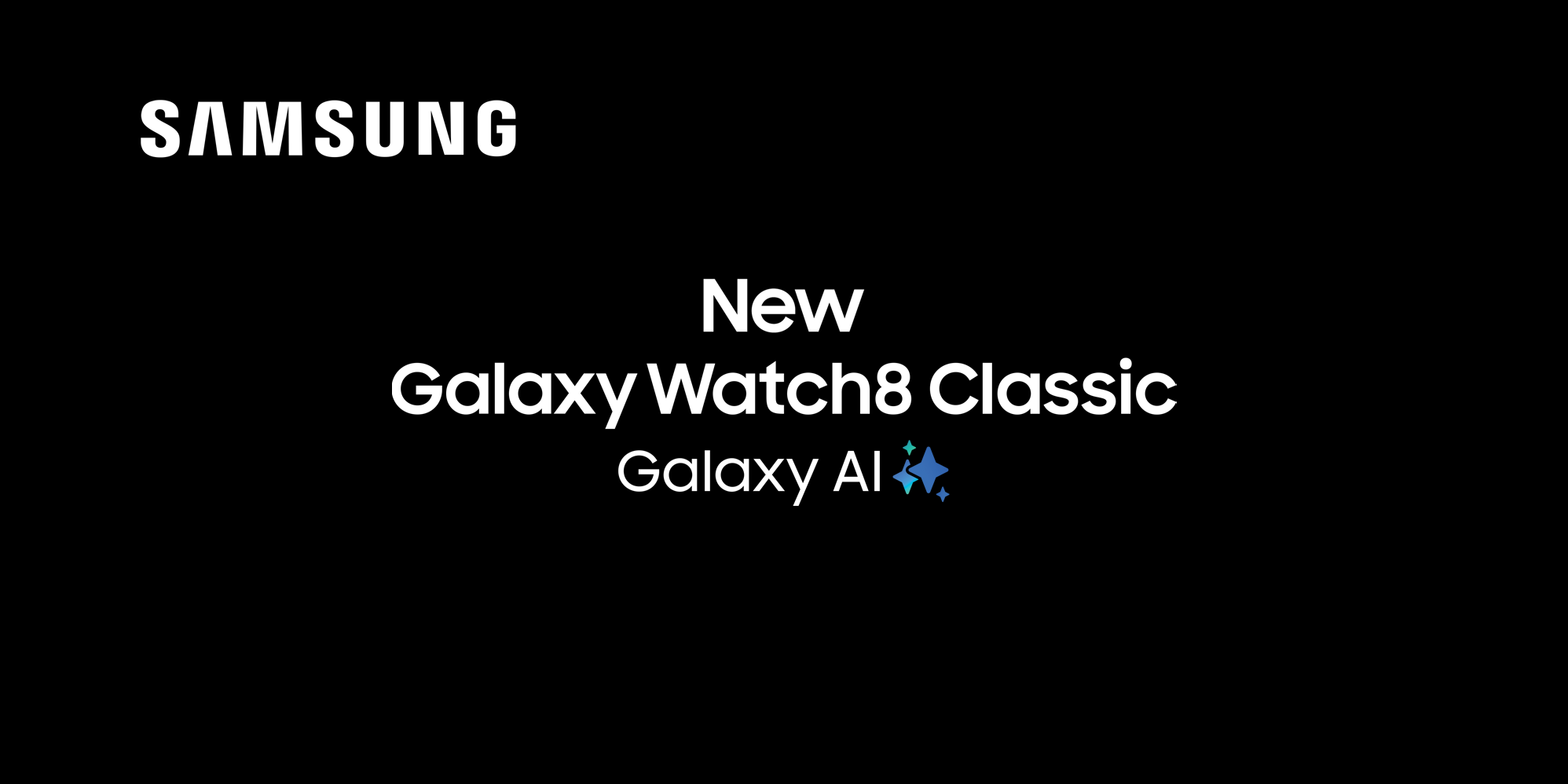 Banner - Samsung - Headings - Left Samsung logo and banner saying "New Galaxy Watch8 Classic Galaxy AI"