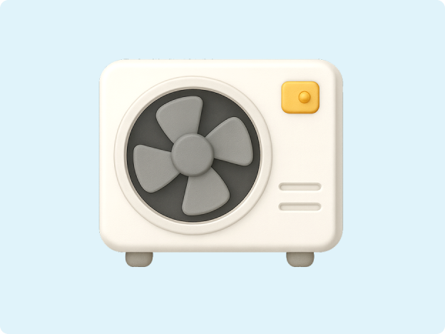 A 3d emoji image of a heat pump
